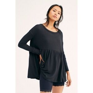 Free people forever your girl baby doll top black